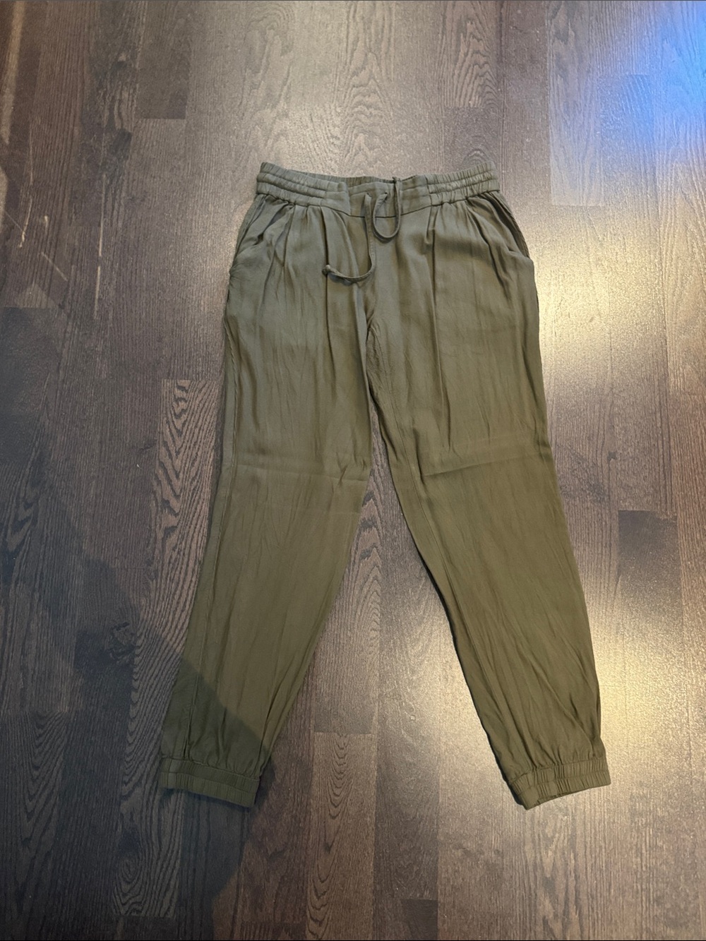 Talula Olive Green Joggers with Drawstring Waist